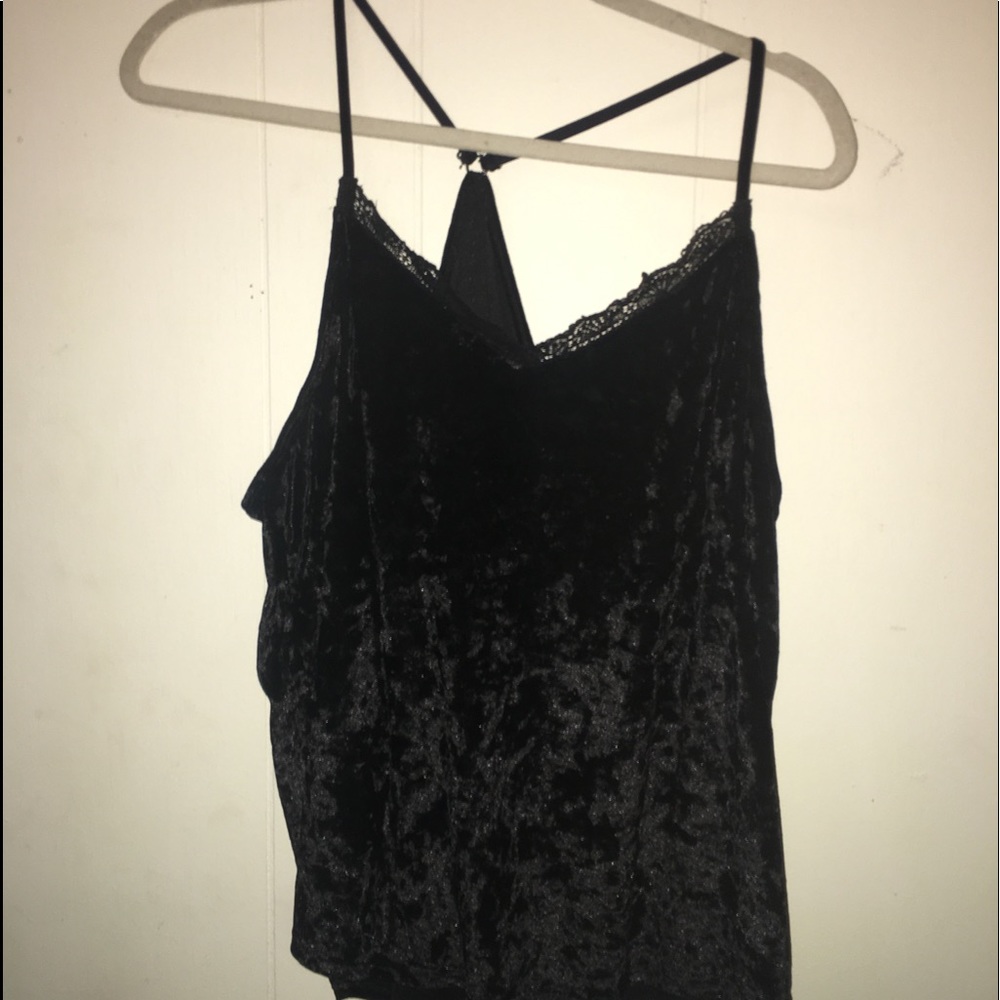 Velvet lingerie tank top